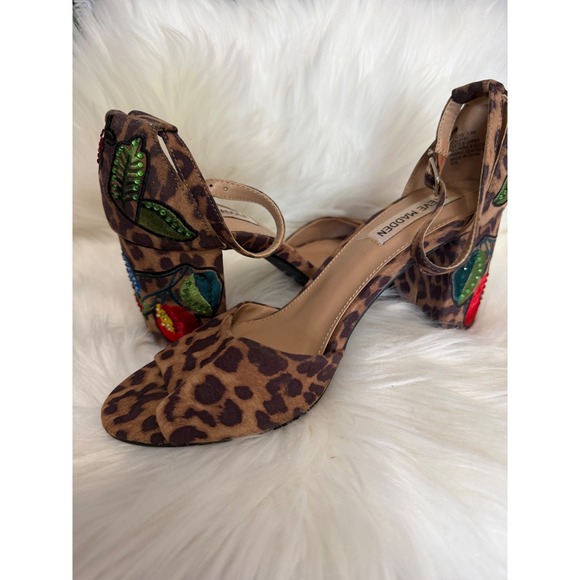 Steve Madden Shoes - Steve Madden - Leopard Print Heels with Appliques Tattoo Rockabilly Style 7.5